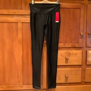 Spanx Black Faux Leather Leggings Size Small